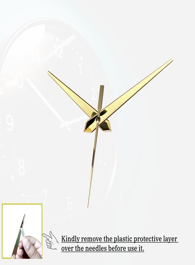 Epoxy Fusion Wall Clock Silent Movement with Numbers & Hands | Numerical Analog Clock Mechanism | Metal Hands & Numbers | DIY Clock Mechanism Kit | Gold Plain Pati Set of 1 - Image 4